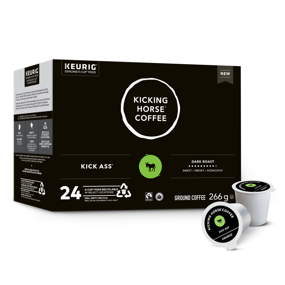 Kicking Horse Coffee K-Cup Coffee Pods - Kick Ass Dark Roast - 24 Pack