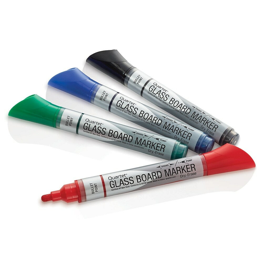 Marqueurs effaçables à sec Quartet Premium pour tableau en verre, assortis, paquet de 4