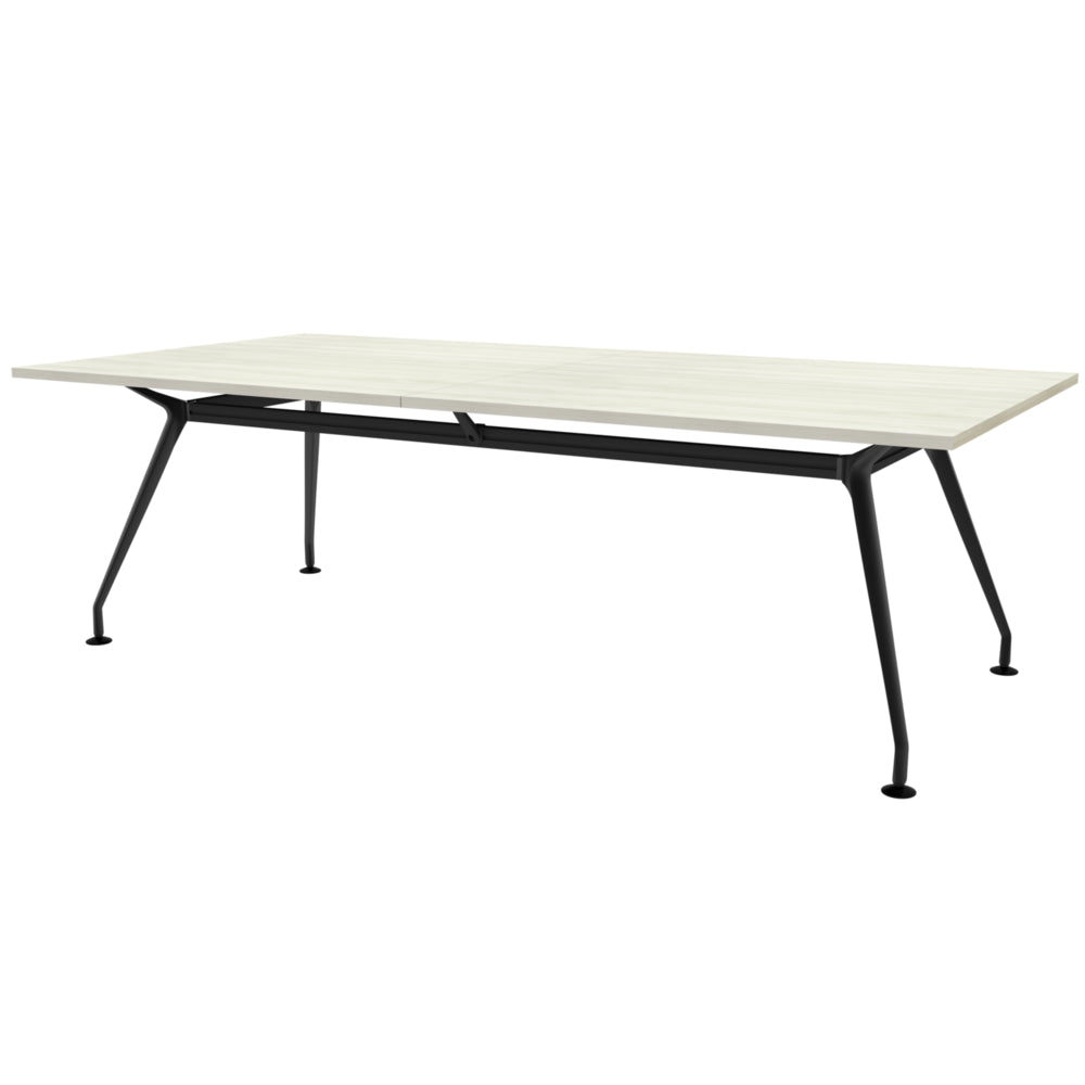 Heartwood HDL Innovations Upscale 8 Person Rectangle Boardoom Table - Winter Wood - Black