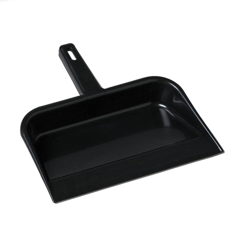 Vileda 12" Heavy Duty Plastic Dust Pan, Black