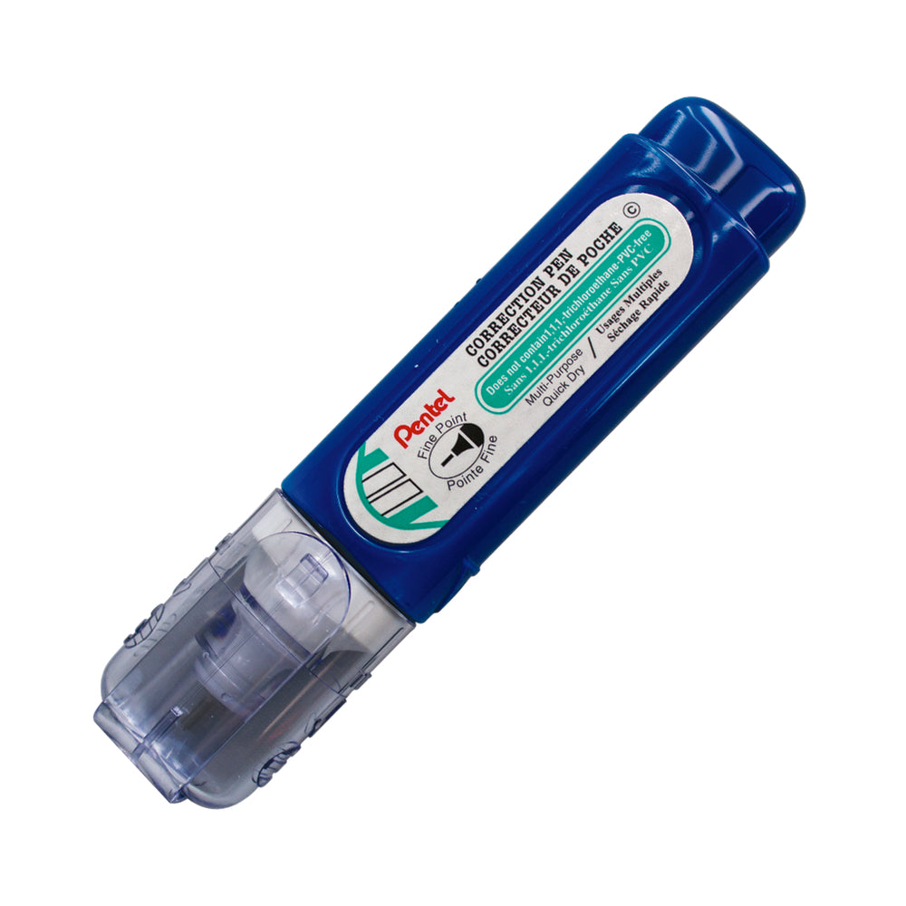 Stylo correcteur Pentel à pointe fine - Pointe métallique - 12 ml - Blanc