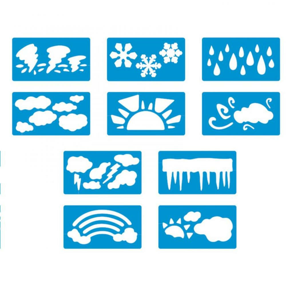 Pochoirs météo, lot de 10