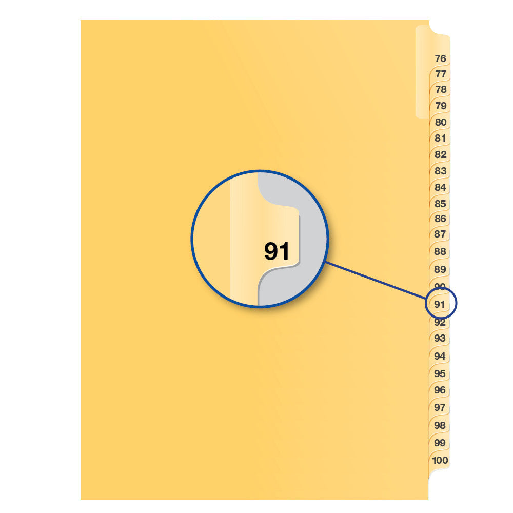 Legal Exhibit Dividers Buff #91, Letter Size, Pack of 25