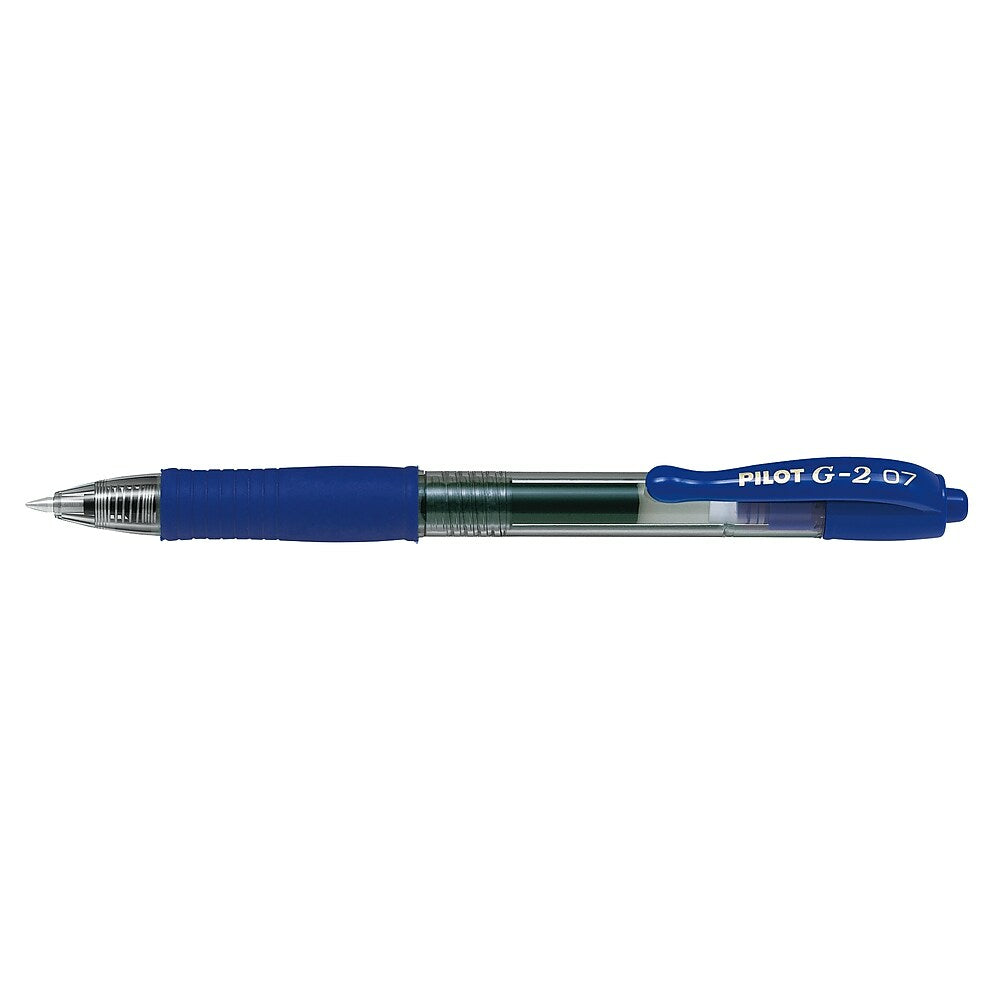 Stylo roller à encre gel Pilot G-2 - Rétractable - Rechargeable - 0,7 mm - Bleu (BLG2-7-BE)