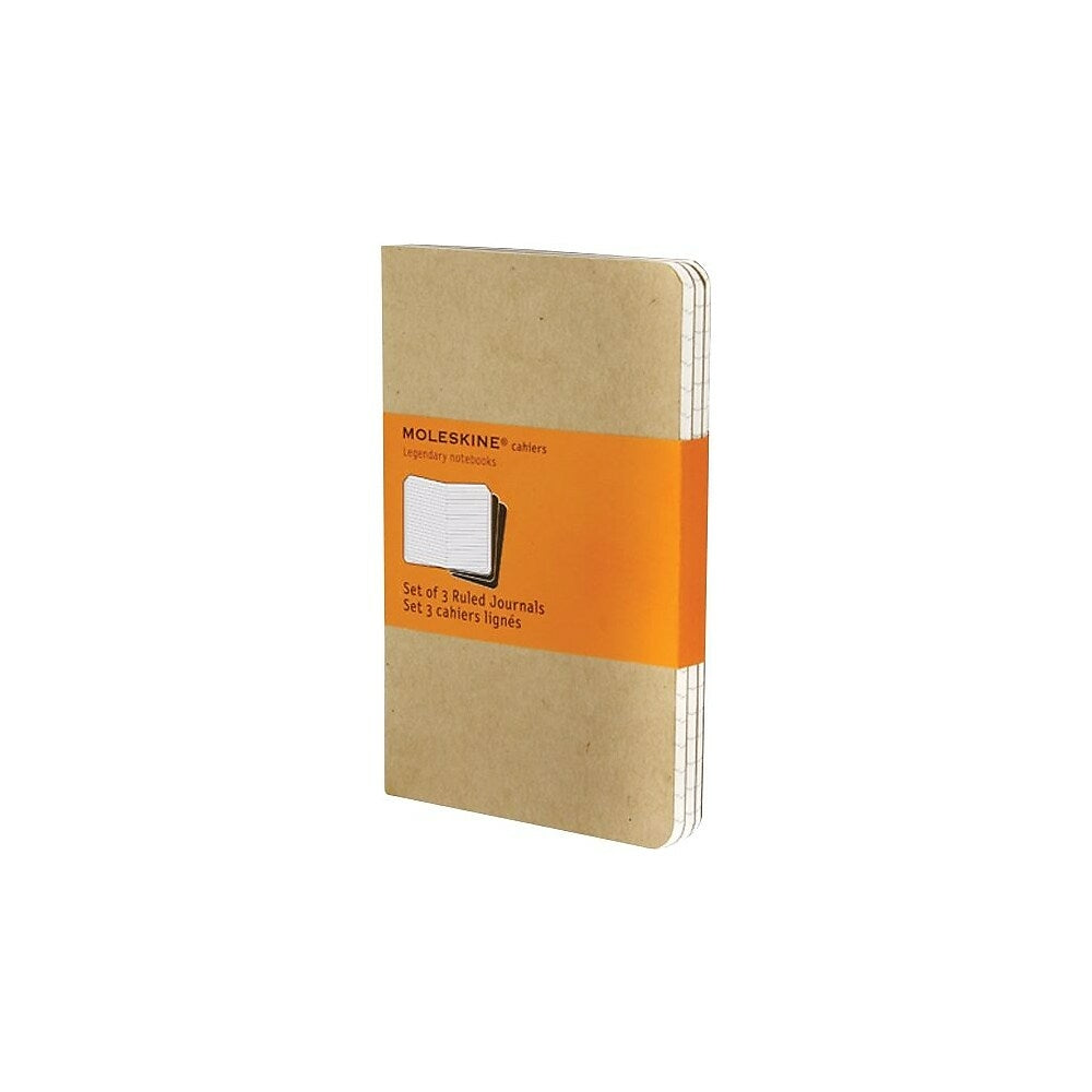 Carnets Moleskine Cahier Kraft à grandes lignes - 12,7 x 21,6 cm - Lot de 3