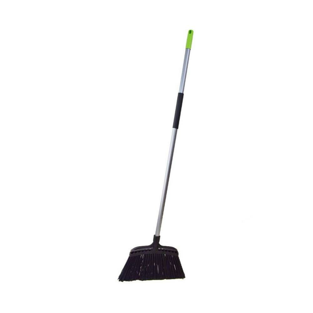 Globe Commercial Jumbo 16" Angle Broom, Wide Sweep, Professional Grade Steel Handle, Each (4006)