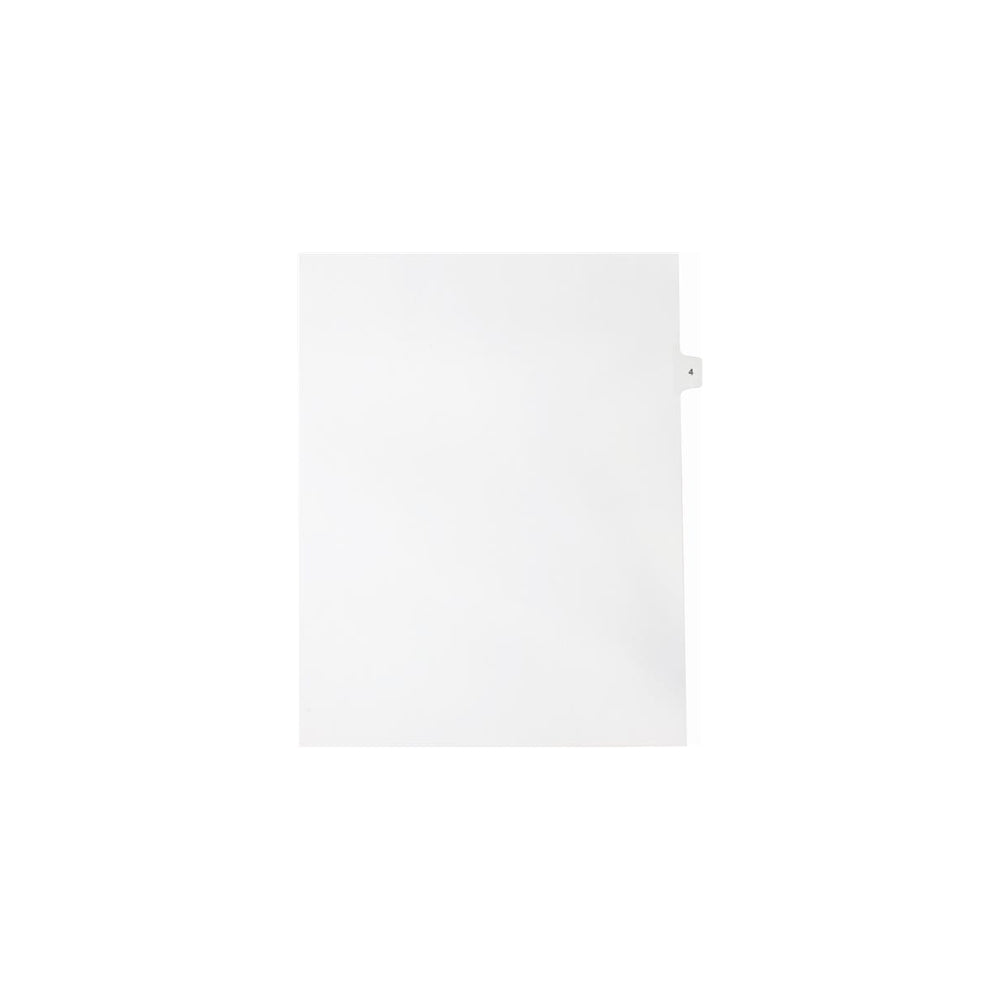 Onglets numériques Sterling Singles, n° 4, blancs, format lettre, coupe 1/15, paquet de 25