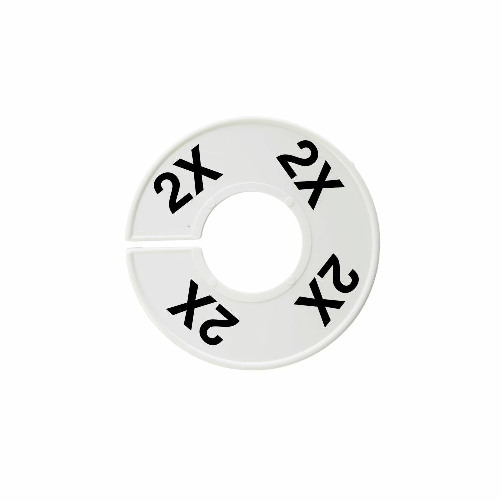 Diviseur de taille rond Eddie's - Anglais 2X - Blanc avec impression noire - Paquet de 100
