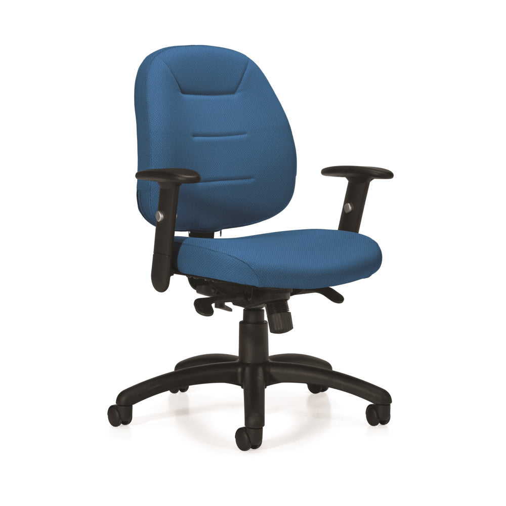 Global ErgoComfort Low Back Synchro-Tilter Chair - Blue