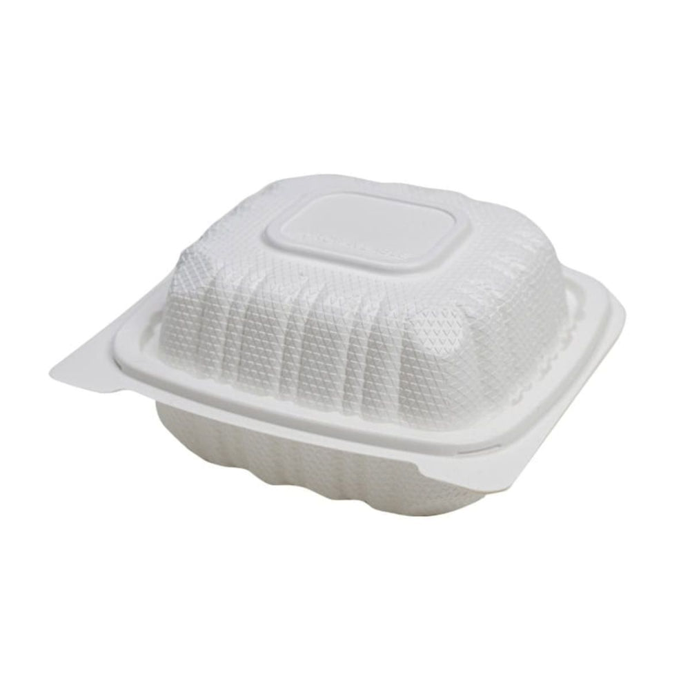 Eco Packaging Clamshell Food Container - 6" x 6" - 250 Pack