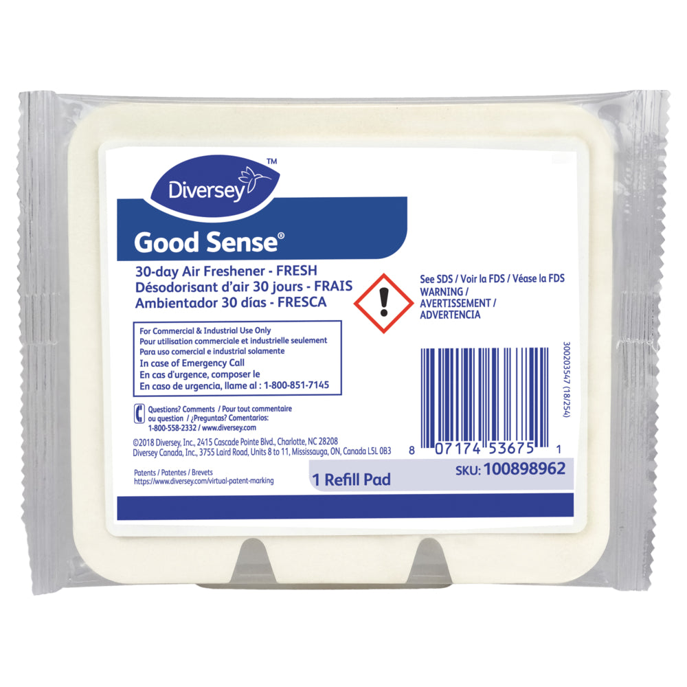 Désodorisant Diversey Good Sense 30 jours - Parfum frais - Lot de 12