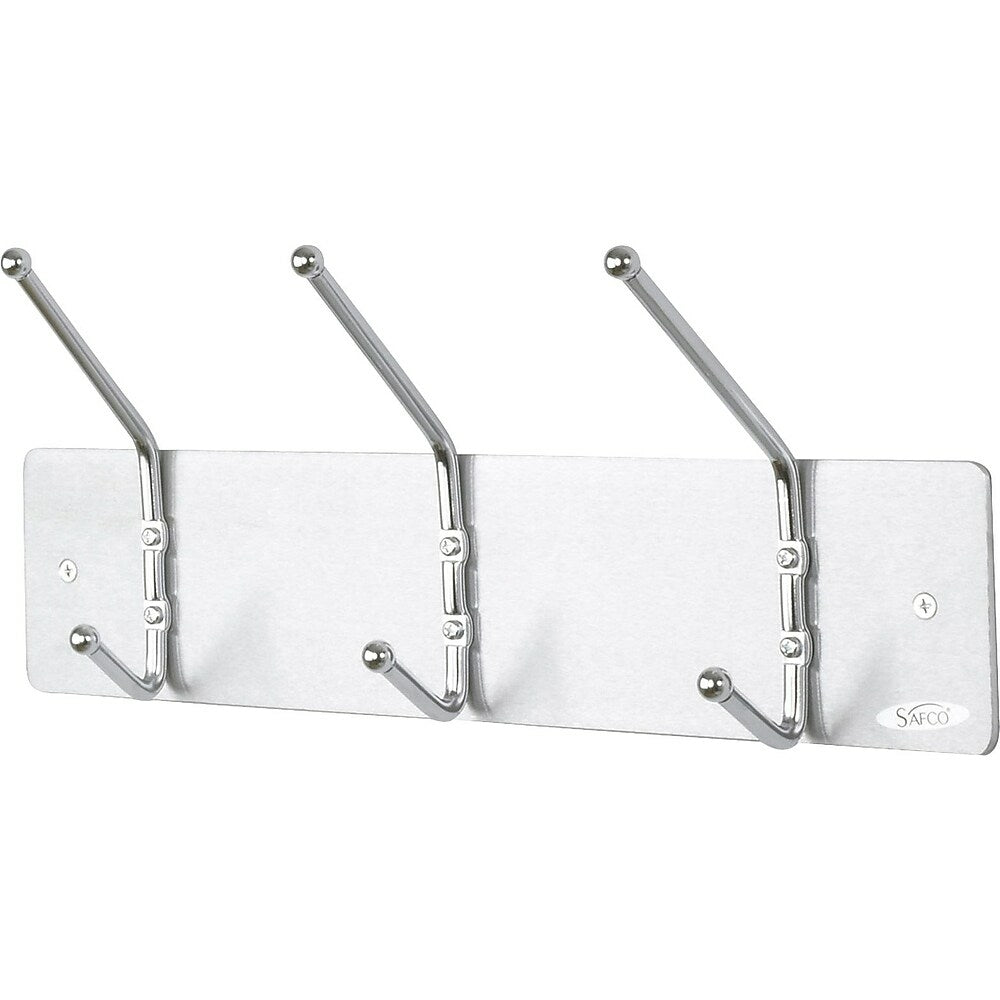 Safco Costumers, Wall Mounted, 3-Hooks, Chrome