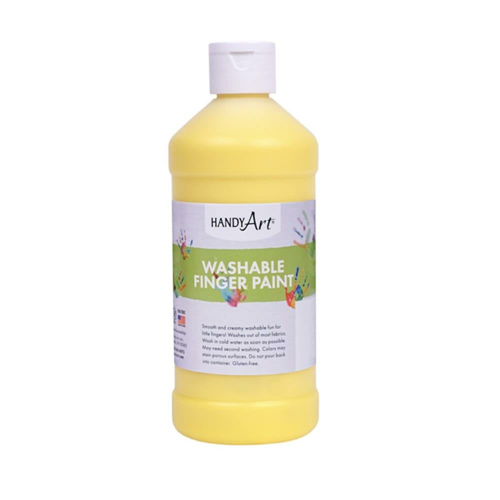 Peinture lavable pour les doigts Handy Art, 473 ml, jaune