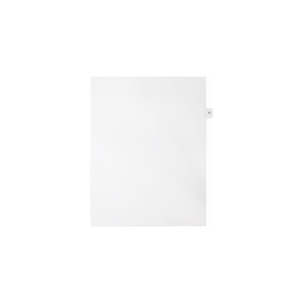 Onglets Sterling Alpha Singles, lettre D, blancs, format lettre, coupe 1/15e, paquet de 25