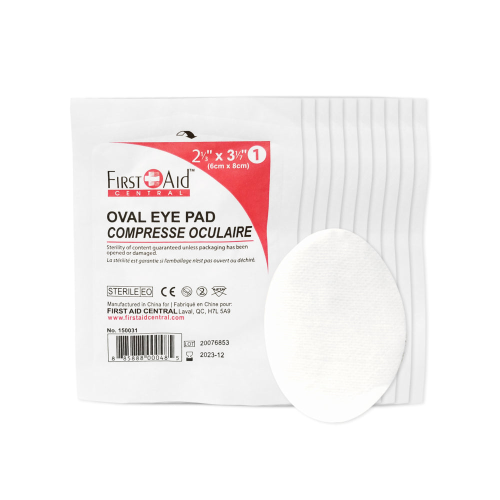 Coussinets oculaires centraux de premiers secours - Paquet de 10