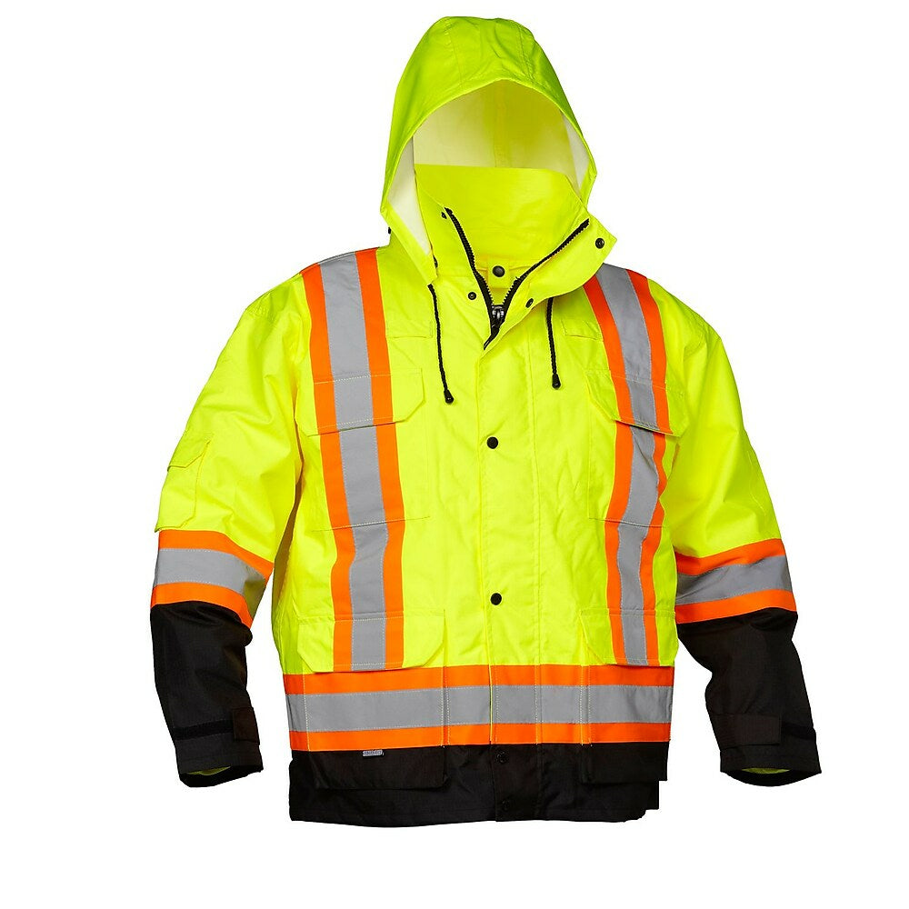 Forcefield 4-In-1 Safety Parka - Lime with Black Trim - Size Large