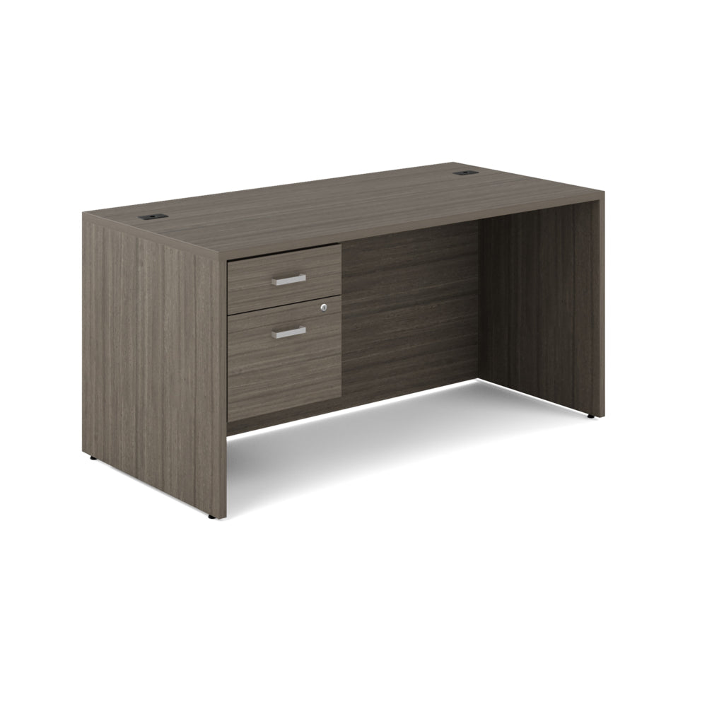 Bureau à caisson simple Newland Offices to Go - 2 tiroirs - 60" x 30" - Gris