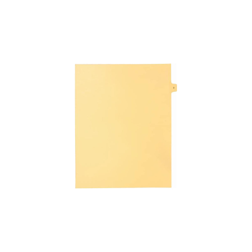 Onglets numériques Sterling Singles, n° 3, chamois, format lettre, coupe 1/15, paquet de 25