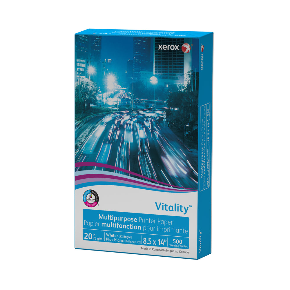 Papier d'imprimante multi-usages Xerox Vitality - 20 lb - 8 1/2" x 14" - 500 feuilles