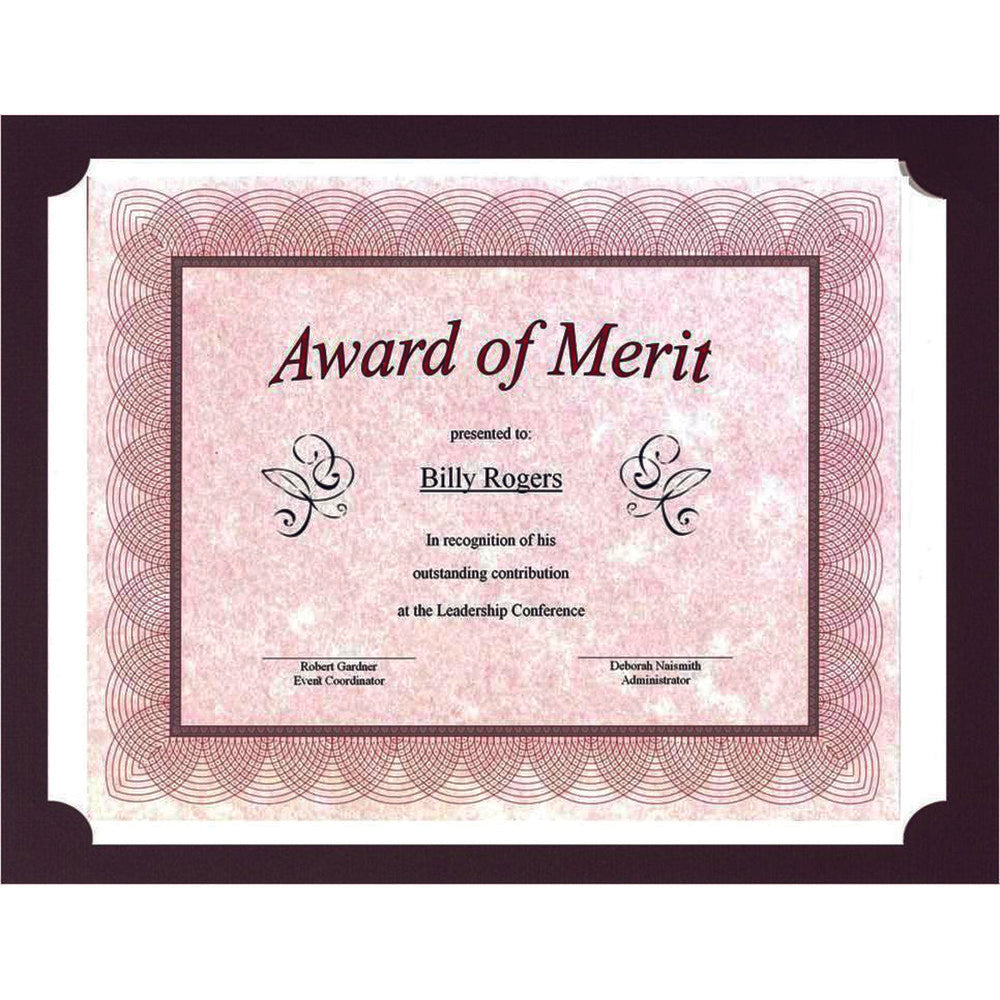 First Base Presentation Cards, 80 lbs., Burgundy, 8 1/2" x 11", 25/Pack