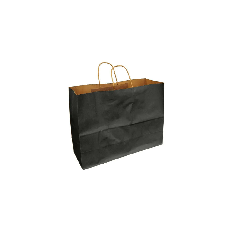 Sac en papier kraft recyclé Eddie's - 40,6 cm (l) x 15,2 cm (P) x 30,5 cm (H) - Noir - Paquet de 250
