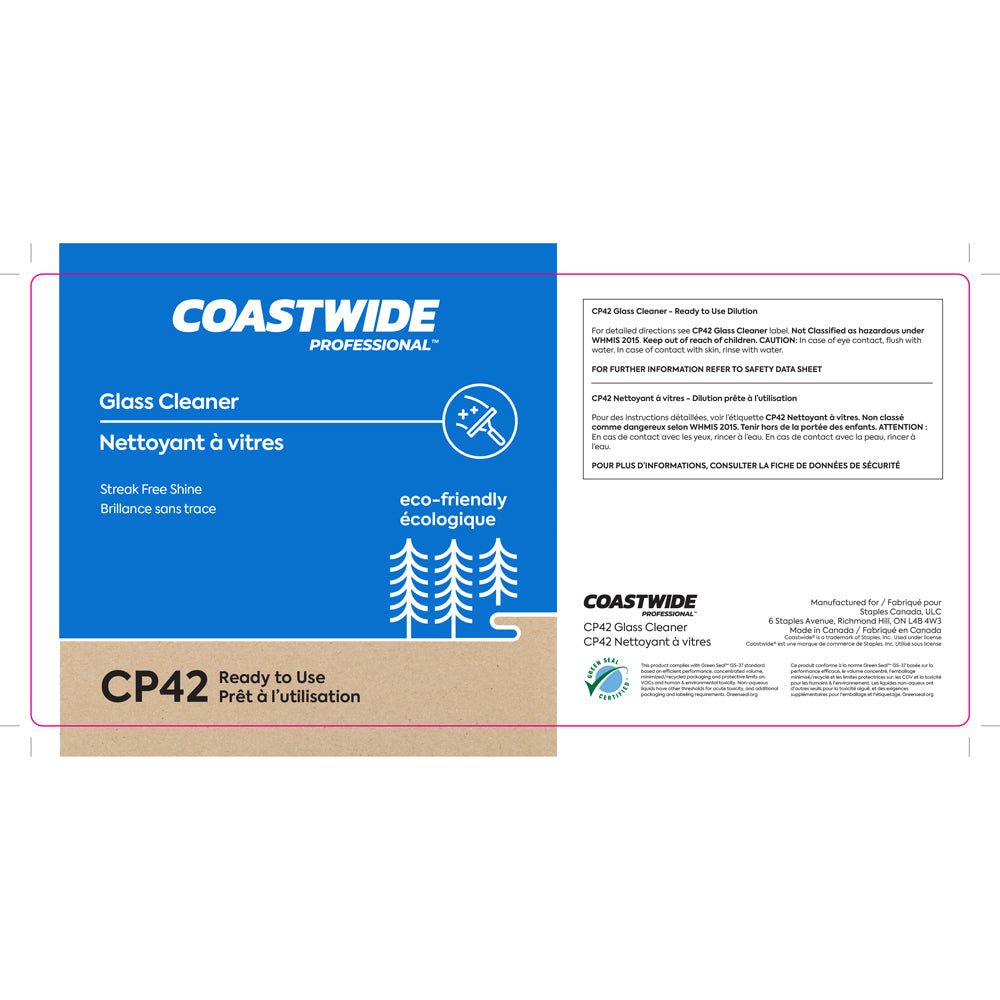 Coastwide Professional CP42 Glass Cleaner Secondary Label
