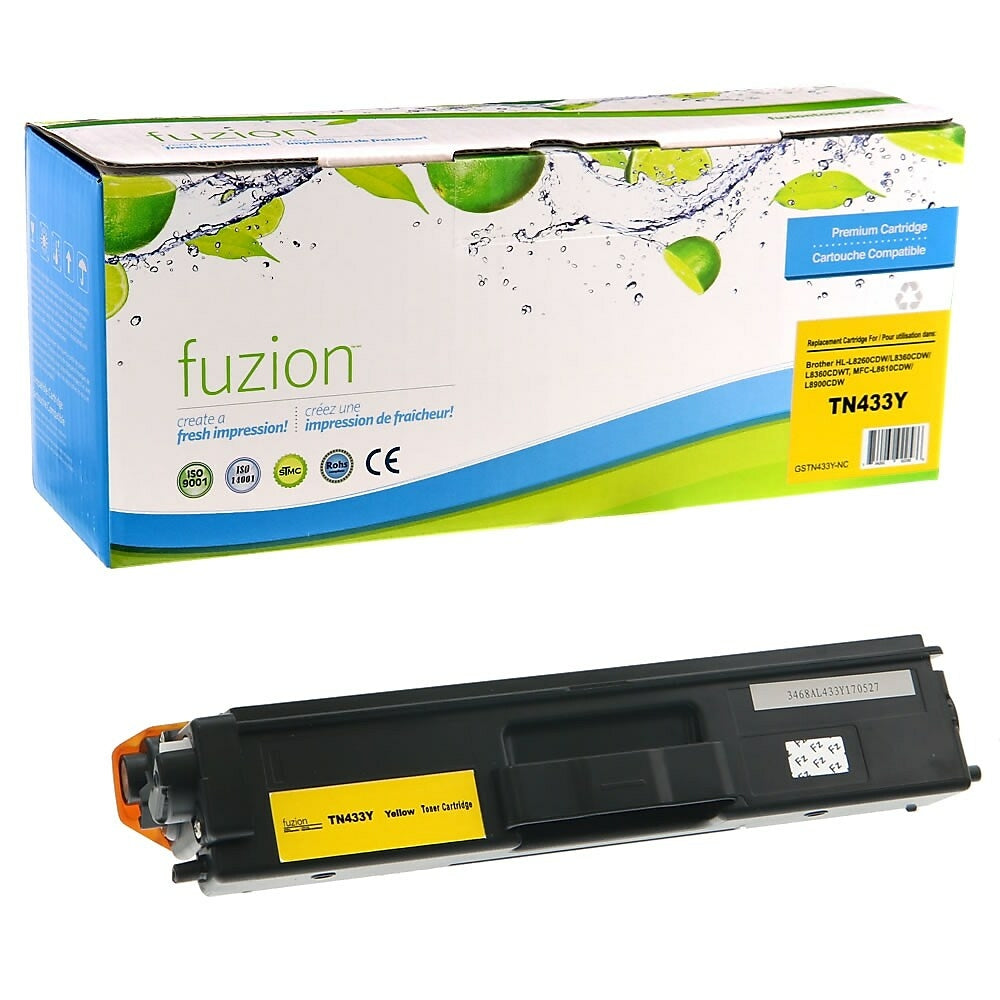 fuzion Brother TN433Y Compatible Toner Cartridge - High Yield - Yellow