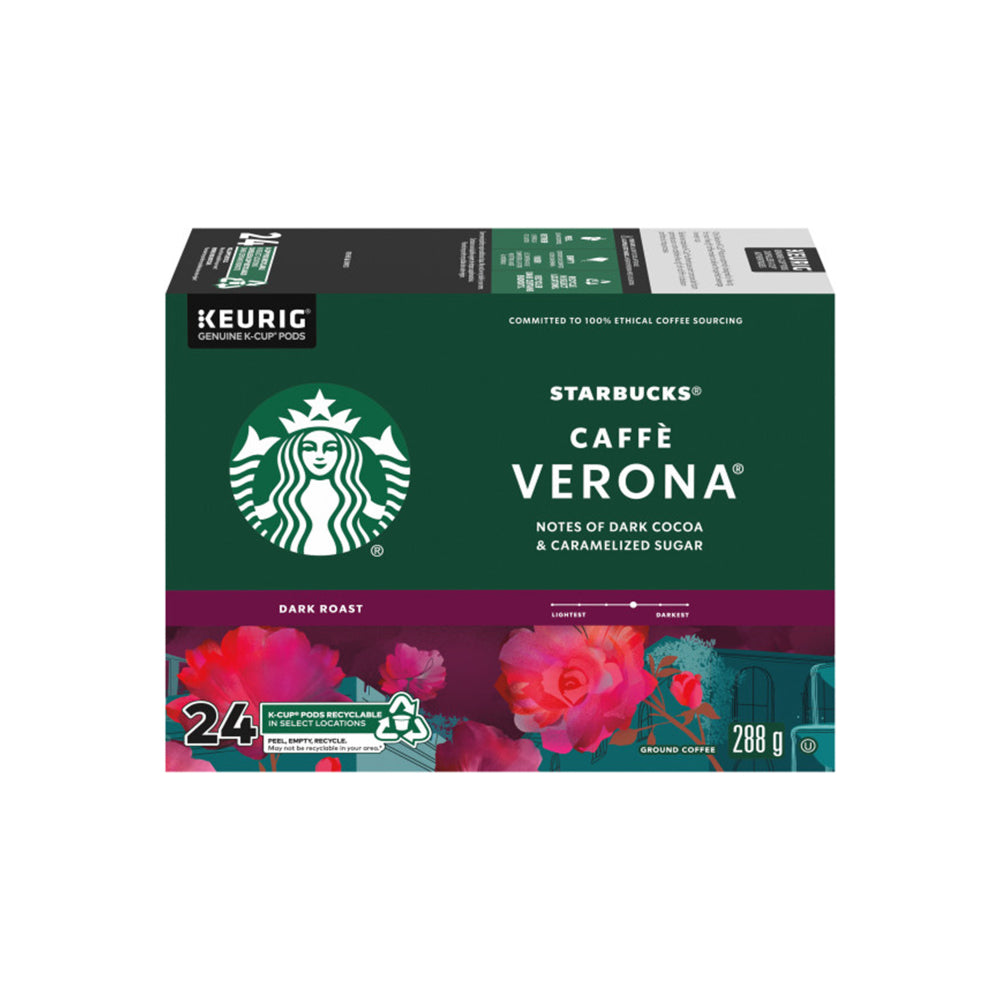 Starbucks Caffe Verona Dark Roast Coffee K-Cup Pods - 24 Pack
