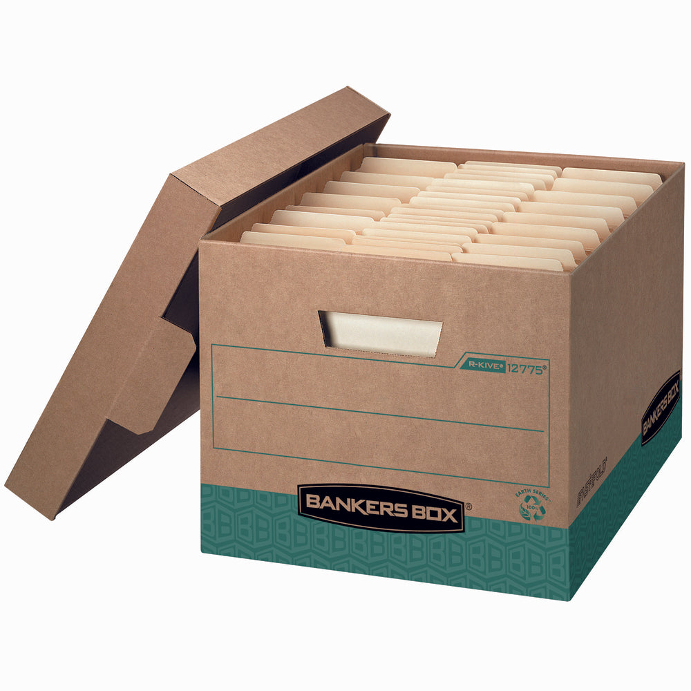 Fellowes Bankers Box - 100% Recycled R-Kive - Letter/Legal Size - Kraft/Green