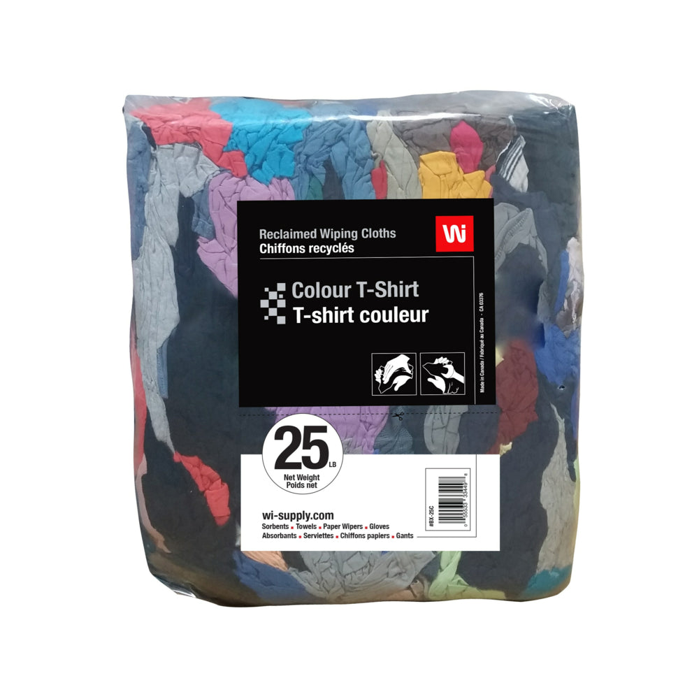Chiffons pour t-shirts de couleur, sac compressé de 25 lb
