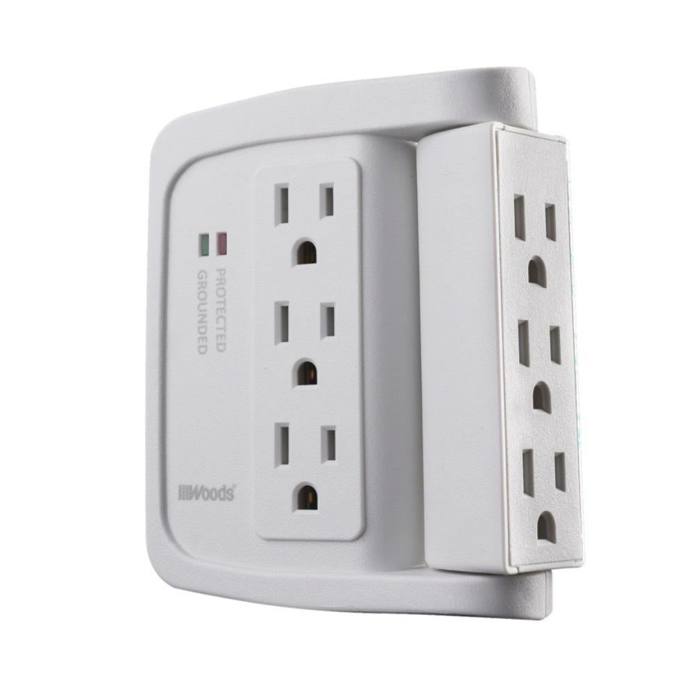 Woods 6-Outlet Swivel Wall Tap Surge Protector