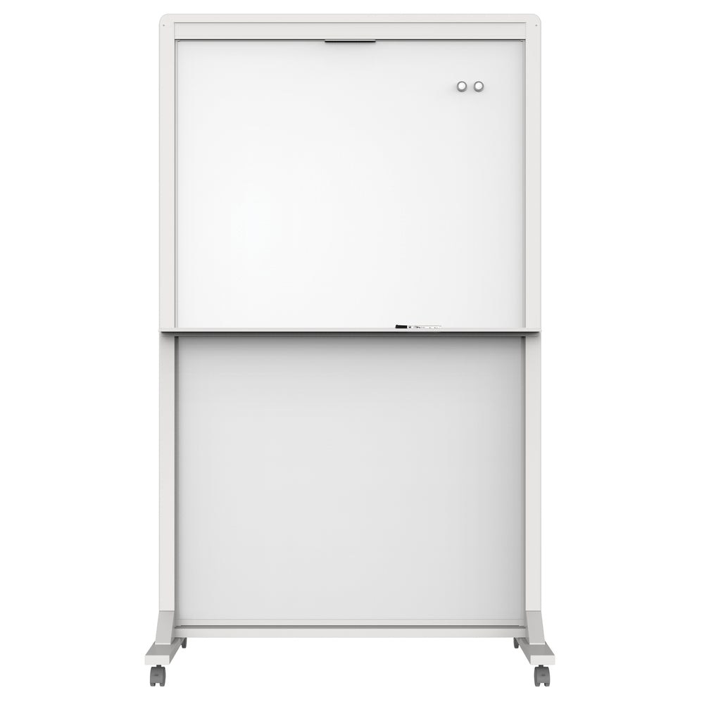 Chevalet magnétique mobile effaçable à sec Quartet à double piste - 40" x 68" - Blanc