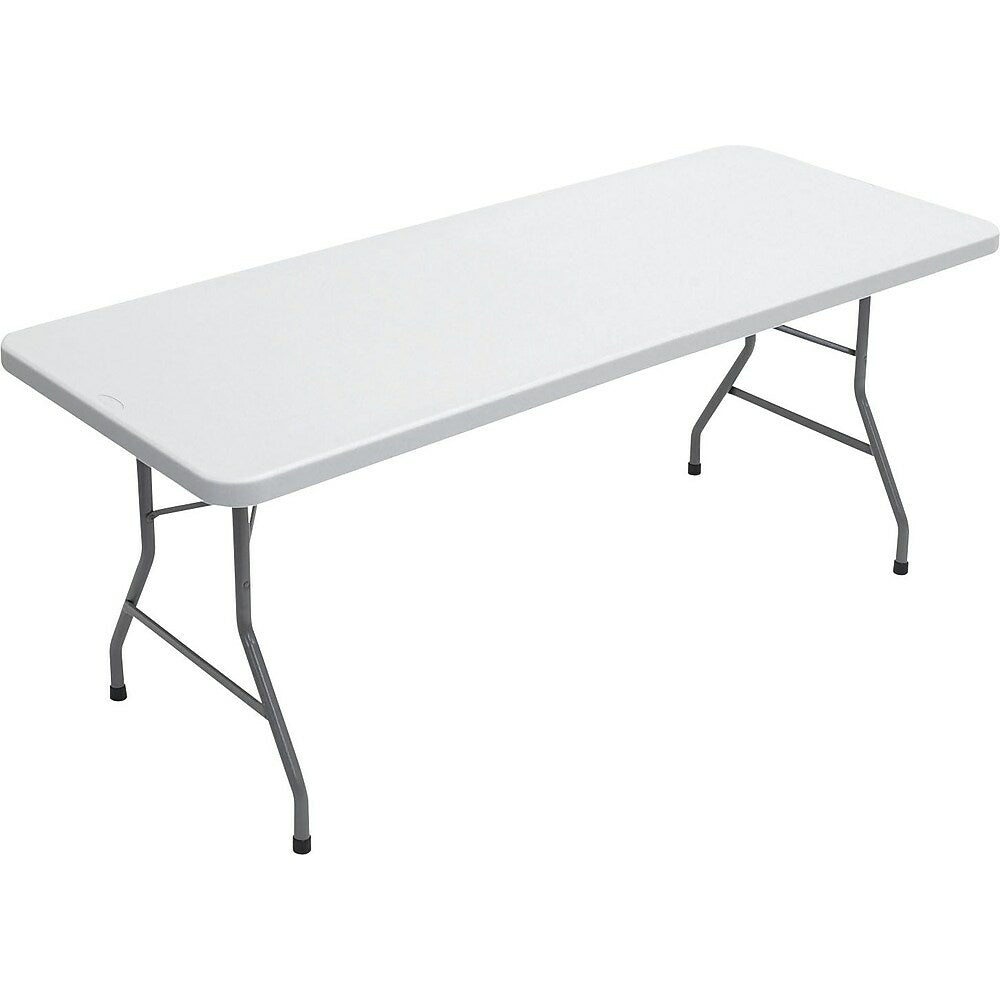 Table de banquet Staples avec pieds pliants, 72 po, gris clair