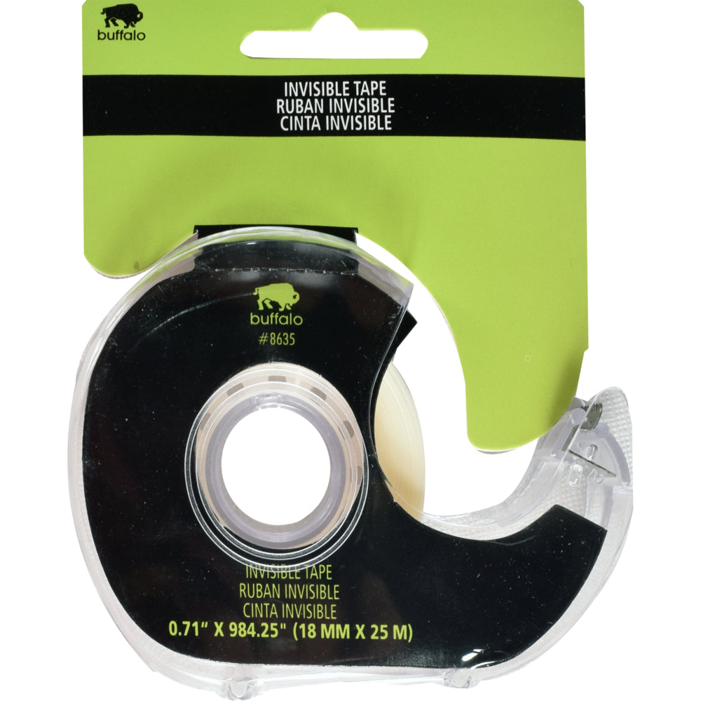 Buffalo Invisible Tape with Plastic Dispenser - 0.7" W x 984" L
