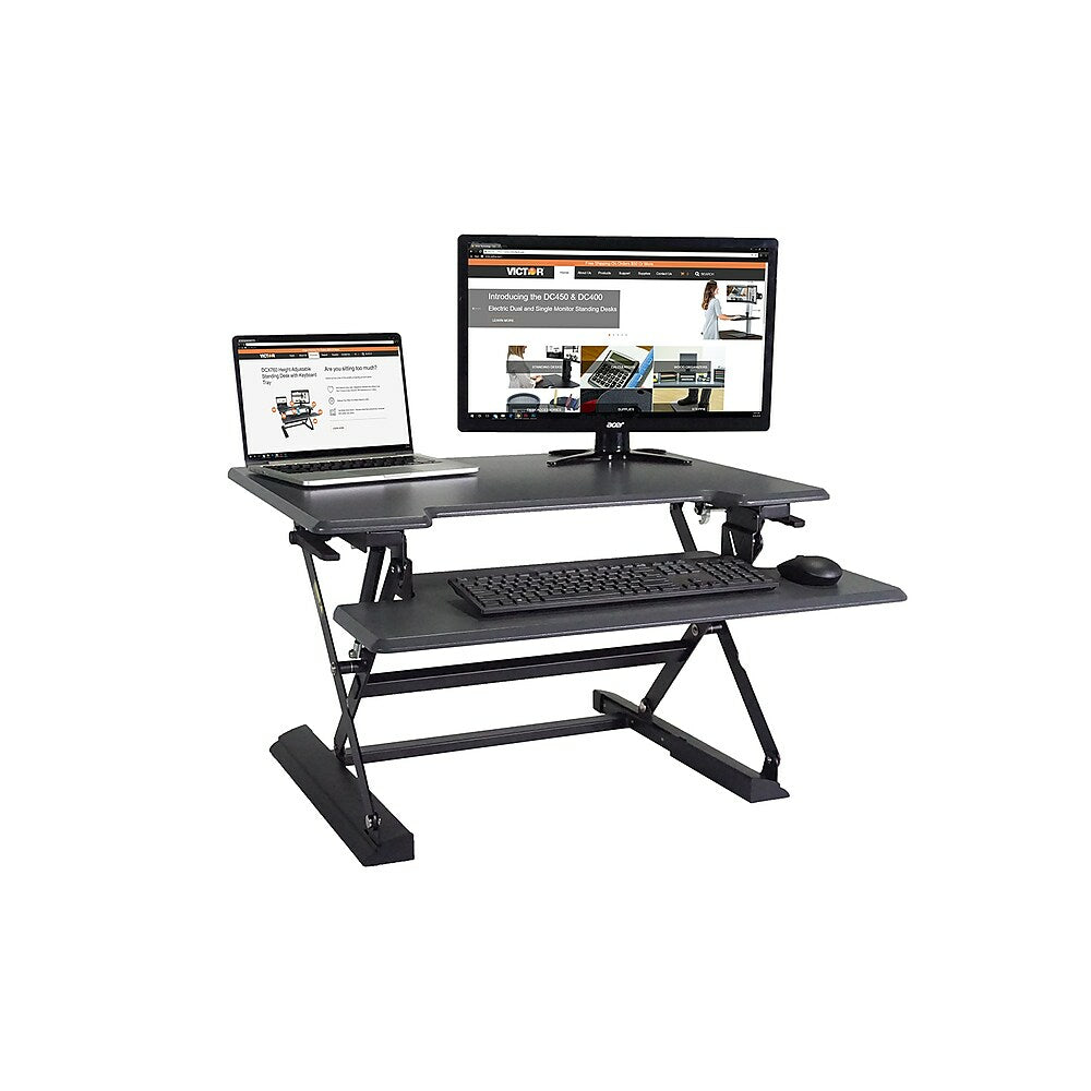 Victor High Rise Height Adjustable Standing Desk with Keyboard Tray (DCX710)