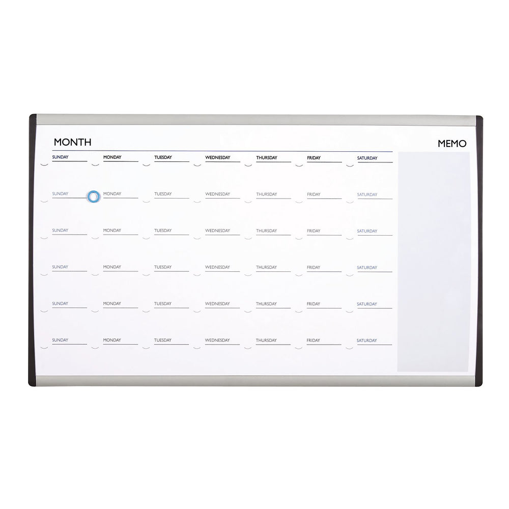 Calendrier mensuel effaçable à sec Quartet Arc Cubicle - 18" x 30"