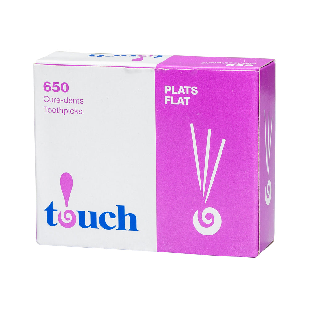 Cure-dents Touch Flat Style - Naturel - Paquet de 650