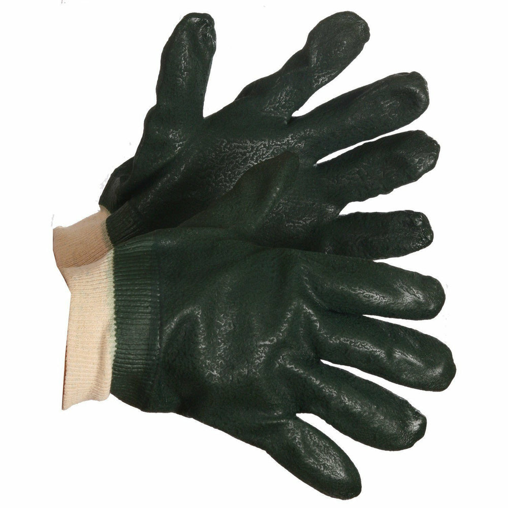 Forcefield Chemical Resistant PVC Gloves with Knitwrist - Green - One Size