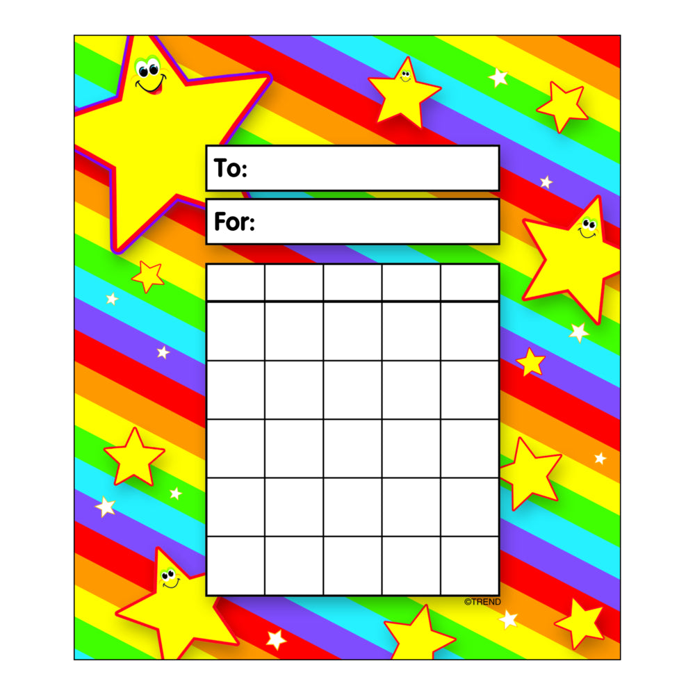 Trend enterprises Stars Incentive Pad - 5-1/4" W x 6" H - 36 Charts
