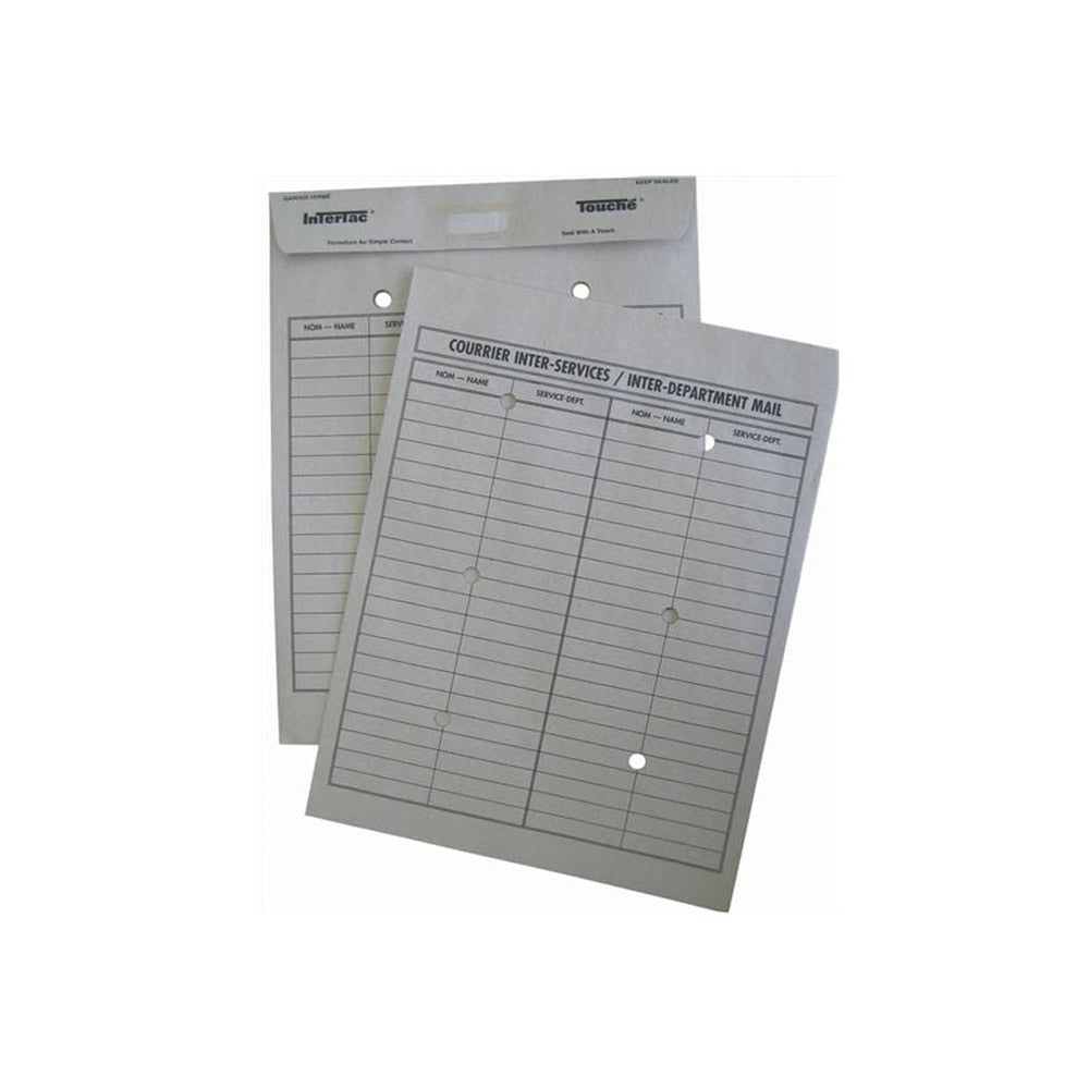 Supremex Inter-Tac Reusable Inter-Departmental Envelopes - 32lb. - 10" x 13" - Natural - 100 Pack
