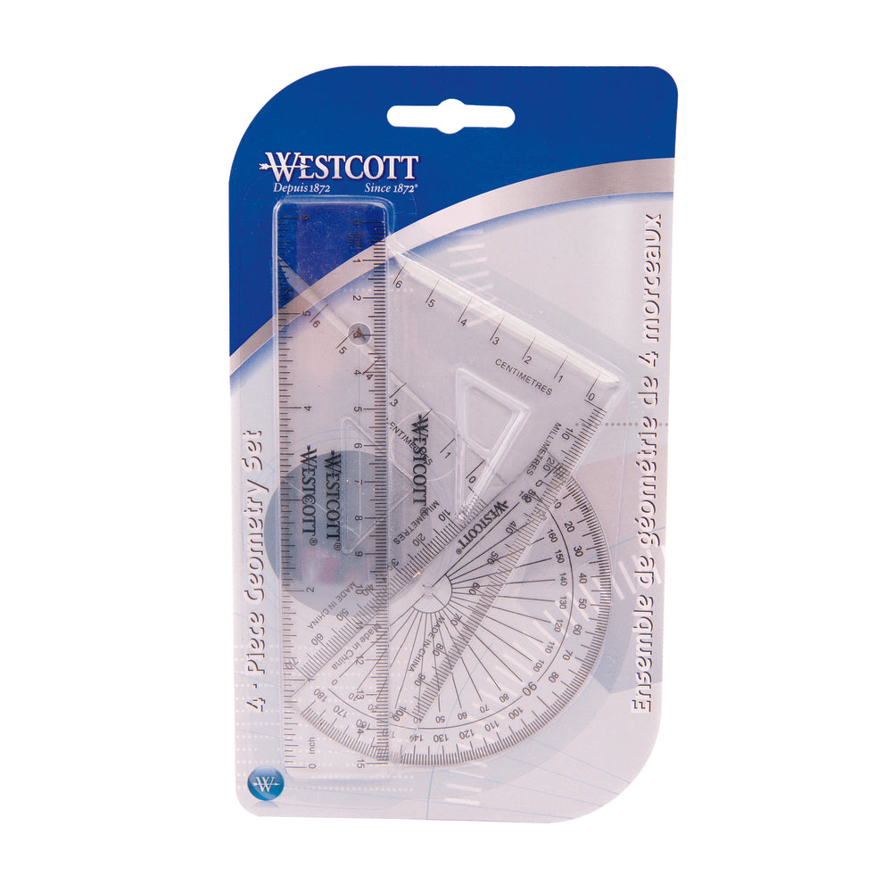 Ensemble de 4 pièces de géométrie mathématique Westcott
