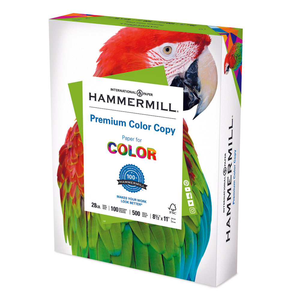 Hammermill Premium Colour Copy Paper - 8.5" x 11" - 100 Bright - 28lb - 500 Sheets