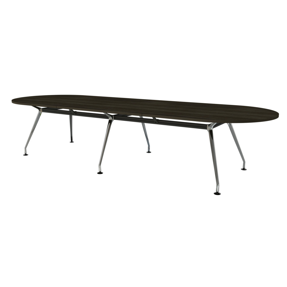 Table de conférence haut de gamme Heartwood HDL Innovations pour 10 personnes, style hippodrome - Chrome gris crépuscule