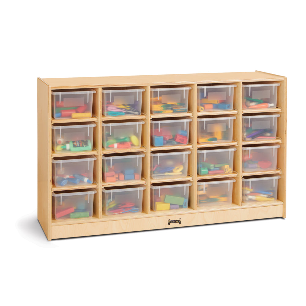 Jonti-Craft 20 Cubbie-Tray Mobile Storage with Clear Trays