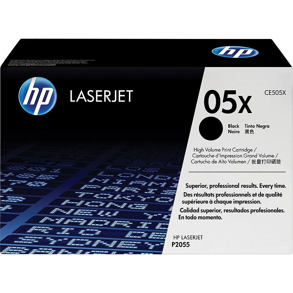 Cartouche de toner noir HP 05X (CE505X) LaserJet d'origine à haut rendement
