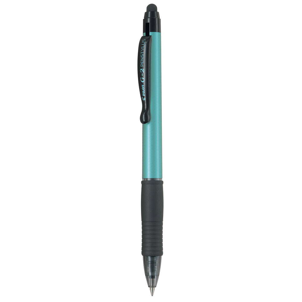 Pilot G2 Gel Retractable Ballpoint Pen and Stylus - 0.7mm - Teal Barrel - Black Ink