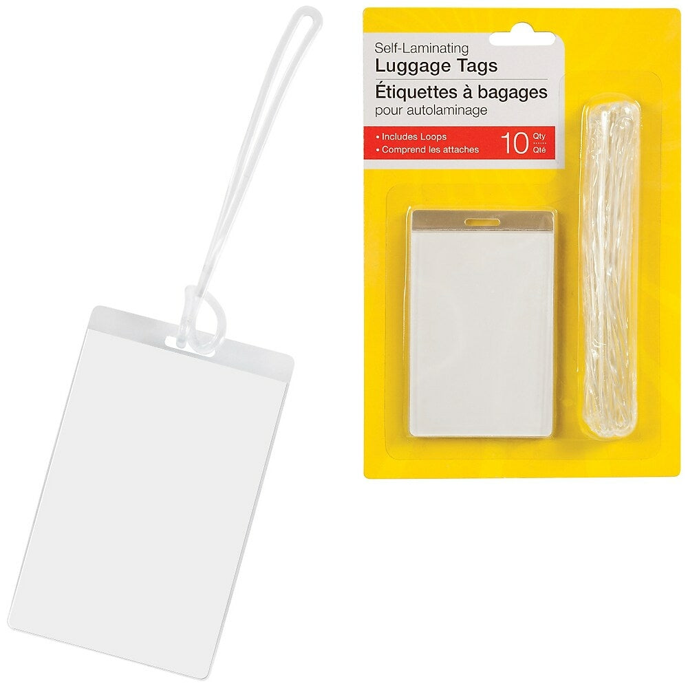 Staples Self-Laminating Luggage Tags, 10 Pack
