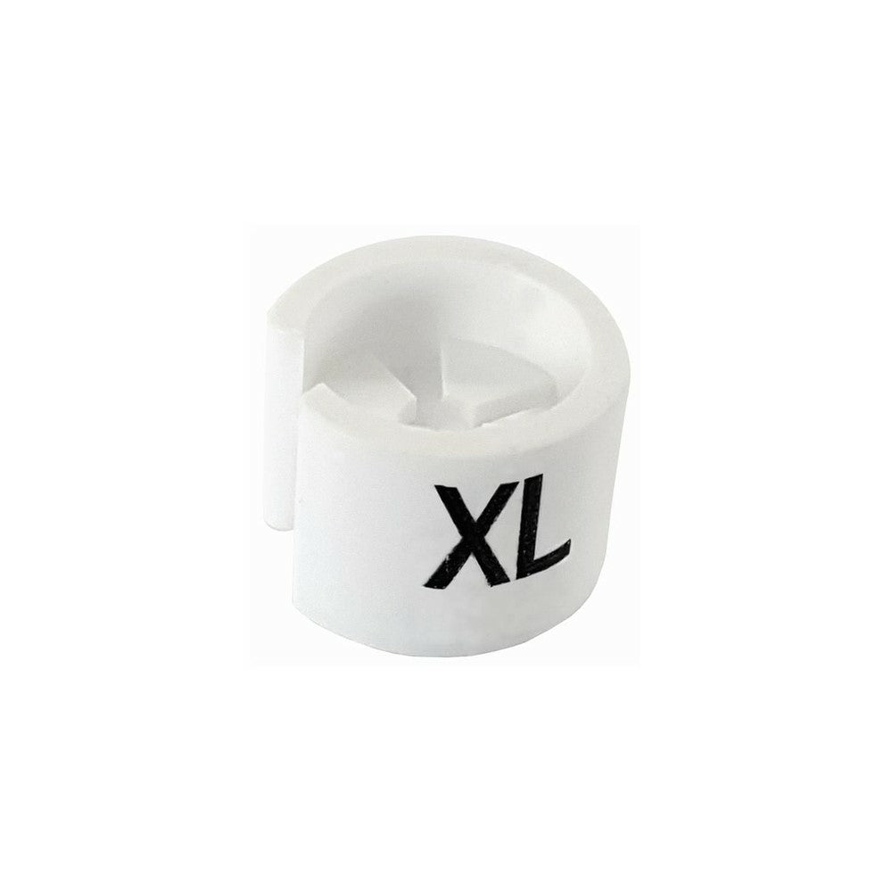 Mini marqueurs de taille pour cintres Eddie's Hang-Up Display Ltd. - Blanc avec impression noire - XL - Paquet de 100