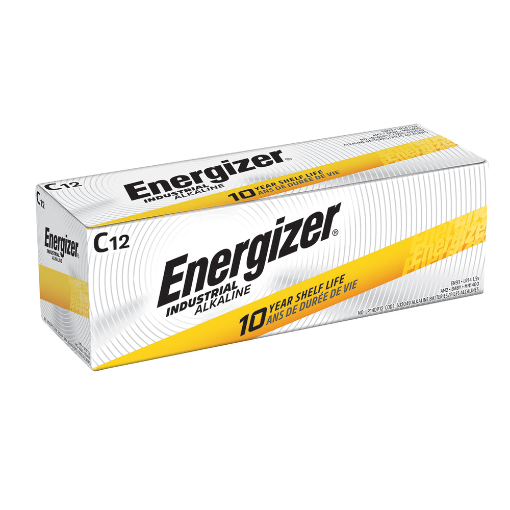 Piles alcalines Energizer 1,5 V c.c. de qualité industrielle (lot de 12)
