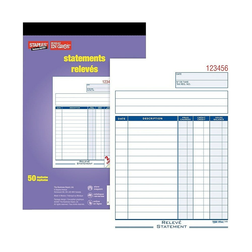 Staples Statement Books - Bilingual